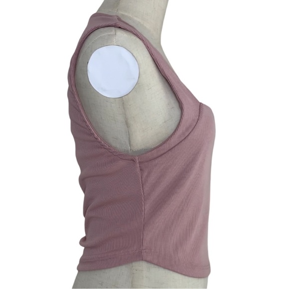 New Free People Beach Daphne Crop Top Ribbed Rose Pink Size S - Picture 8 of 17